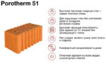 Керамический блок Porotherm 51 М100 14,3 НФ, 250*510*219 мм — изображение 4