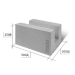 Блок D500 B2,5 F100 500х200х250 газобетонный U-образный — изображение 2
